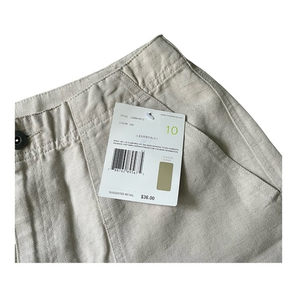 Liz Claiborne casual high waist Shorts 10 pockets zip button linen/cotton gray - Picture 4 of 12